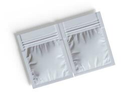 emballage sachet blanc Couleur réaliste texture le rendu 3d illustration photo