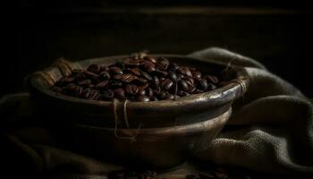 ai généré café tasse sur tableau, proche en haut de mousseux boire, fraîcheur et chaleur généré par ai photo