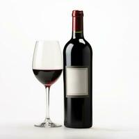 ai généré une bouteille de petit verdot du vin côté vue isolé sur blanc Contexte photo