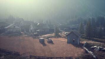 vue aérienne du village de montagne suisse photo