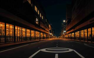 ai généré Urbain sérénité nuit lumières et architectural beauté ai généré photo