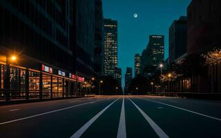 ai généré Urbain sérénité nuit lumières et architectural beauté ai généré photo