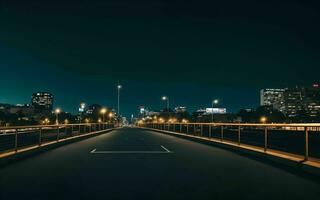 ai généré Urbain sérénité nuit lumières et architectural beauté ai généré photo