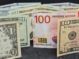 valeur du taux de change entre l'argent norvégien et américain photo
