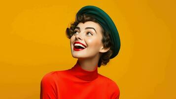 ai généré une femme avec une béret casquette photo