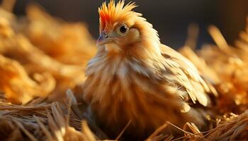 ai généré mignonne caneton avec duveteux plumes debout, à la recherche à caméra généré par ai photo