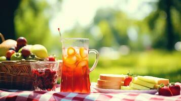 ai généré nourriture fruit jus boisson baie ai généré photo