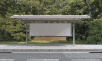illustration 3d de maquette d'abribus d'arrêt de bus photo