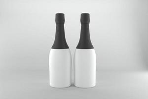 Modèle de maquette de bouteilles de rendu 3D photo