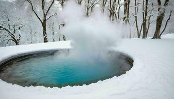 ai généré chaud printemps dans neige photo