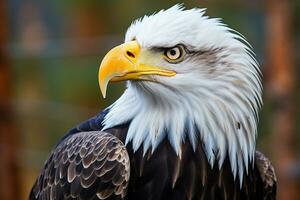 ai généré une chauve Aigle mettant en valeur ses majestueux beauté et force. photo