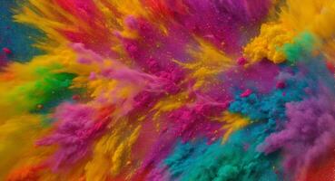 ai généré artistique coloré dense poudre explosion abstrait fond d'écran photo