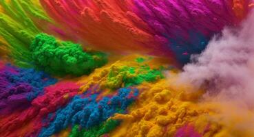 ai généré artistique coloré dense poudre explosion abstrait fond d'écran photo