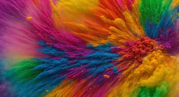 ai généré artistique coloré dense poudre explosion abstrait fond d'écran photo