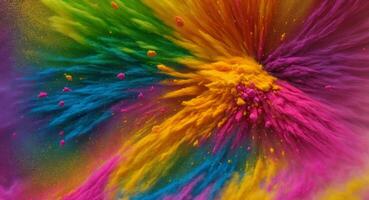 ai généré artistique coloré dense poudre explosion abstrait fond d'écran photo