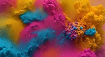 ai généré artistique coloré dense poudre explosion abstrait fond d'écran photo