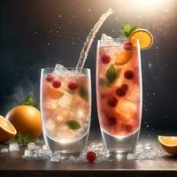 éclabousser fruit cocktail artistique promotionnel vidéo ai génératif photo