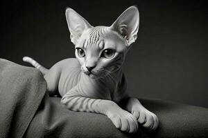 ai généré portrait de une sphynx chaton. pro photo
