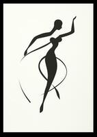 ai généré femmes Danse beauté artiste noir ballet aptitude contour esquisser des sports gymnastique jambes photo