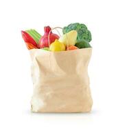 achats sac avec fruit et des légumes photo