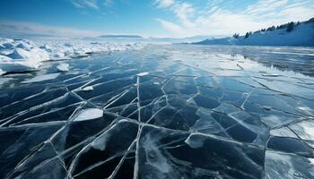 ai généré transparent la glace cristal reflète le beauté de la nature du froid Température généré par ai photo