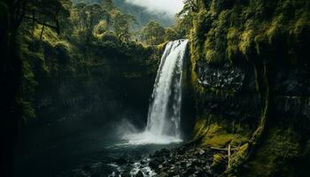 ai généré majestueux Montagne gamme, écoulement eau, tranquille scène, la nature beauté généré par ai photo