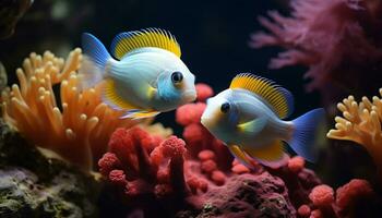 ai généré sous-marin beauté poisson, récif, nature, animal, eau, tropical climat généré par ai photo