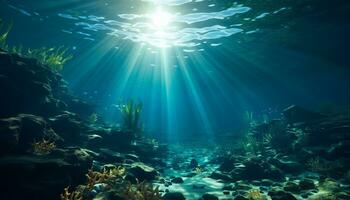ai généré sous-marin beauté poisson, récif, nature, animal, eau, tropical climat généré par ai photo