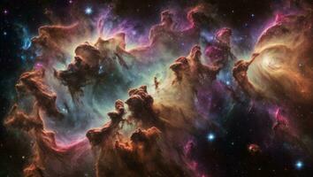 ai généré majestueux coloré étoilé espace galaxie nuage nébuleuse photo