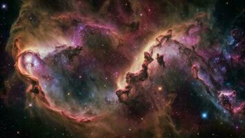 ai généré majestueux coloré étoilé espace galaxie nuage nébuleuse photo