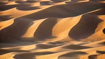 ai généré majestueux désert dune vagues dans le après midi photo