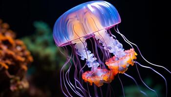 ai généré sous-marin beauté poisson, récif, nature, animal, eau, tropical climat généré par ai photo