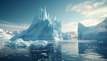 ai généré transparent la glace cristal reflète le beauté de la nature du froid Température généré par ai photo