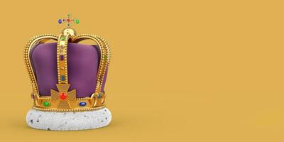 le Royal couronnement d'or couronne avec diamants. 3d le rendu photo