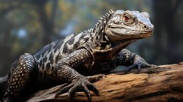 ai généré mignonne ackie moniteur la nature animal fond d'écran Contexte photo