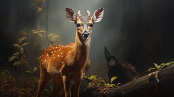 ai généré aboiement cerf natura animal fond d'écran Contexte photo