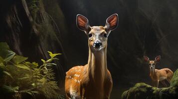 ai généré aboiement cerf natura animal fond d'écran Contexte photo