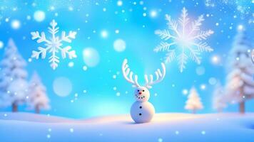 ai généré marrant bonhomme de neige sur Noël vacances hiver Contexte joyeux Noël et content vacances vœux, bannière Contexte photo