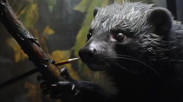 ai généré binturong plein natura animal fond d'écran Contexte photo