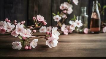 ai généré captivant bannière conception avec espiègle fleurs photo