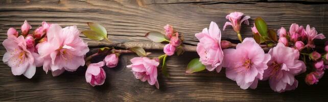 ai généré captivant bannière conception avec espiègle fleurs photo