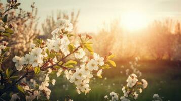 ai généré captivant bannière conception avec espiègle fleurs photo