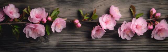 ai généré captivant bannière conception avec espiègle fleurs photo