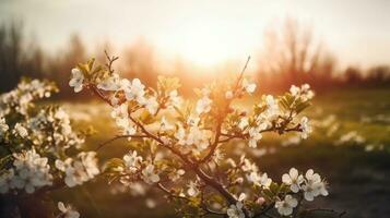 ai généré captivant bannière conception avec espiègle fleurs photo