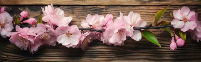 ai généré captivant bannière conception avec espiègle fleurs photo