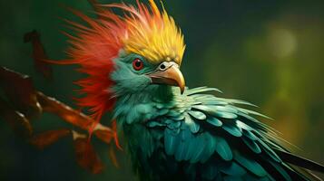 ai généré quetzal natura animal fond d'écran Contexte photo