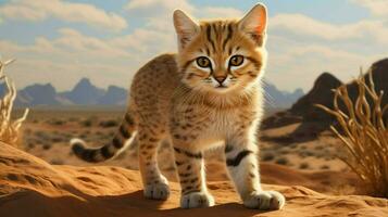 ai généré le sable chat natura animal fond d'écran Contexte photo