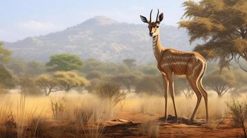 ai généré gerenuk natura animal fond d'écran Contexte photo