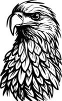 noir et blanc illustration de une Aigle avec ailes photo