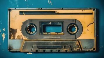 ai généré génératif ai, photo de vieux l'audio ruban cassette, ancien nostalgique objet pour le conception de le Années 80